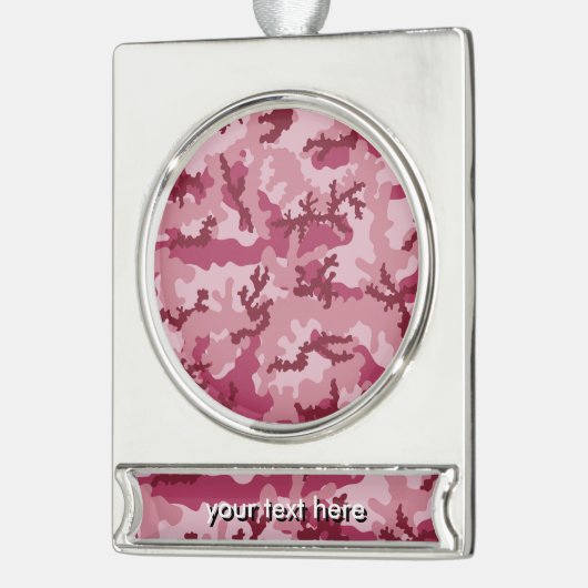 Rosa Tarnung Banner-Ornament Silber (Links)