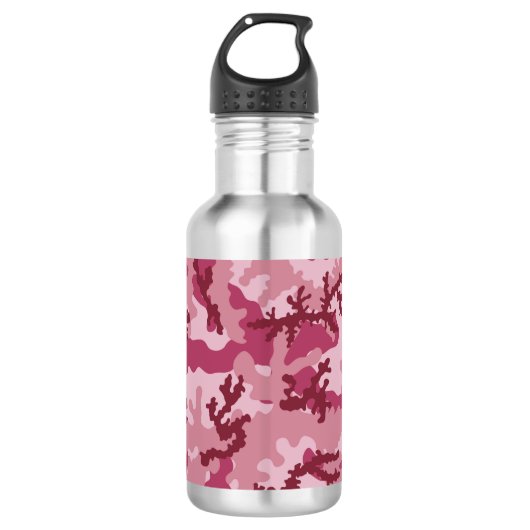 Rosa Tarnung Edelstahlflasche (Vorderseite)
