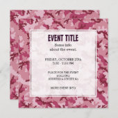 Rosa Tarnung Einladung (Vorne/Hinten)