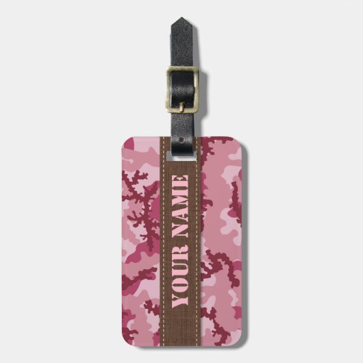Rosa Tarnung Gepäckanhänger (Vorderseite vertikal)