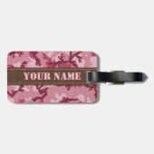 Rosa Tarnung Gepäckanhänger (Rückseite horizontal)