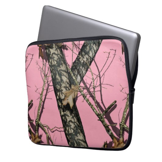 Rosa Tarnung Laptopschutzhülle (Vorderseite Links)