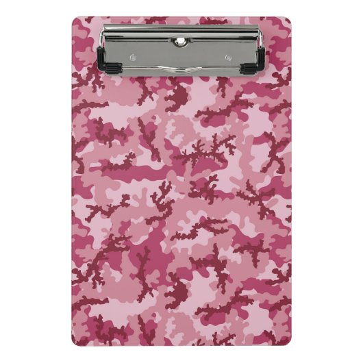 Rosa Tarnung Mini Klemmbrett (Vorderseite)