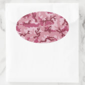 Rosa Tarnung Ovaler Aufkleber (Tasche)