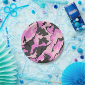 rosa Tarnung Pappteller (Party)