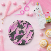 rosa Tarnung Pappteller (Party)