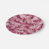 Rosa Tarnung Pappteller (Schrägansicht)