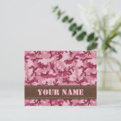 Rosa Tarnung Postkarte (Stehend Vorderseite)