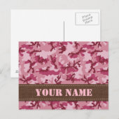 Rosa Tarnung Postkarte (Vorne/Hinten)