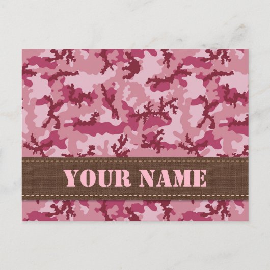 Rosa Tarnung Postkarte (Vorderseite)