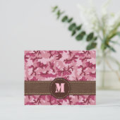 Rosa Tarnung Postkarte (Stehend Vorderseite)