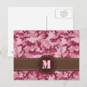 Rosa Tarnung Postkarte (Vorne/Hinten)