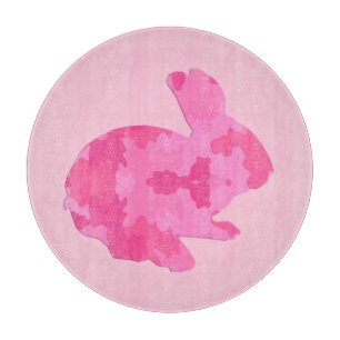 Rosa Tarnung Silhouette Hase Schneidbrett Schneidebrett