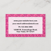 Rosa Tarnungs-Camouflage-Muster Visitenkarte (Rückseite)