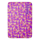 Rosa Tarnungs-Monogramm-Name Badematte (Vorderseite Vertikal)