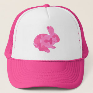 Rosa Tarnungs-Silhouette-Osterhasen-Hut Truckerkappe