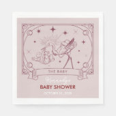 Rosa Tarot Babydusche Napkin Serviette (Vorderseite)