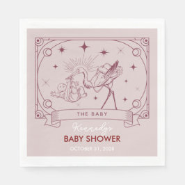 Rosa Tarot Babydusche Napkin Serviette