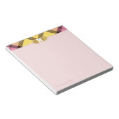 Rosa Tartan Golden Script Name Monogram Apricot Notizblock (angewinkelt)