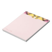 Rosa Tartan Golden Script Name Monogram Apricot Notizblock (Rotiert)