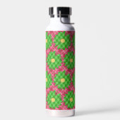 Rosa Tartan/hellgrüner Tischtuch Trinkflasche (Links)