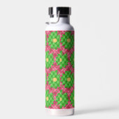 Rosa Tartan/hellgrüner Tischtuch Trinkflasche (Rechts)