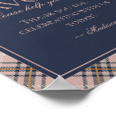 Rosa-Tartan-Karo-Schaukelpferd-Geschenke Schild (Ecke)