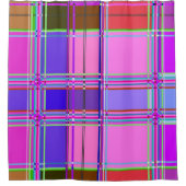 Rosa Tartan Stoffmuster Tuch Madras Duschvorhang (Vorderseite)