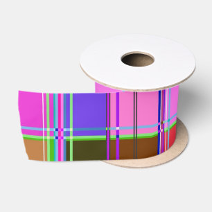 Rosa Tartan Stoffmuster Tuch Madras Satinband
