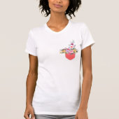 Rosa Tasche mit Blume T-Shirt (Vorderseite)