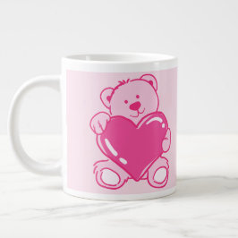 Rosa Tasse A mit süßem Teddybär-Herz