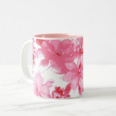 Rosa Tasse der künstlerischen Blume (Vorderseite Links)