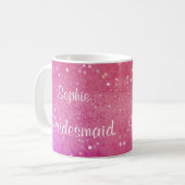 Rosa Tasse Glitzer Bokeh Brautjungfern-(irgendein (Vorderseite Links)
