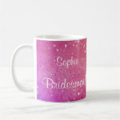 Rosa Tasse Glitzer Bokeh Brautjungfern-(irgendein (Links)