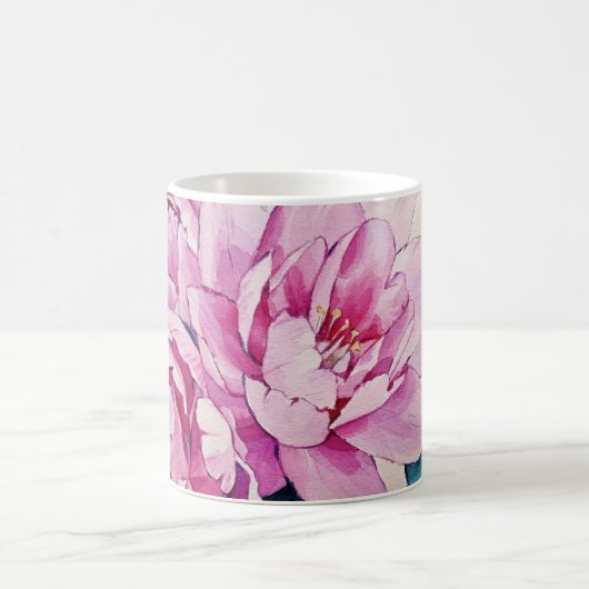 Rosa Tasse mit Blumenmuster (Mittel)