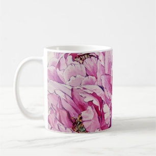 Rosa Tasse mit Blumenmuster