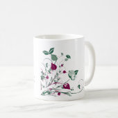 Rosa Tasse mit floralem Swirl (VorderseiteRechts)