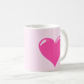 Rosa Tasse mit Herz (VorderseiteRechts)