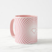 Rosa Tasse mit Herz - Liebe Geschenk (Vorderseite Links)