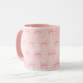 Rosa Tasse mit rosa Schleifen (Vorderseite Links)