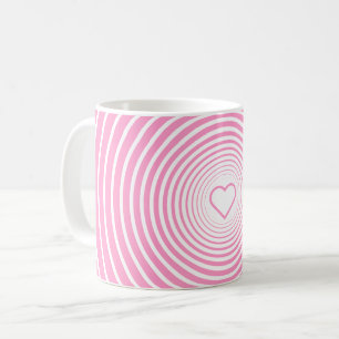 Rosa Tasse mit Streifen oder Farben
