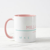 Rosa Tasse personalisiert mit Namen und Text (Links)