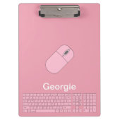 Rosa Tastatur, Maus und Stift Klemmbrett (Vorderseite)