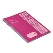 Rosa Tastatur und Maus-Notebook Notizblock (Rechte Seite)