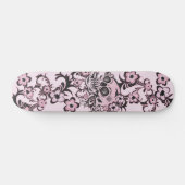 Rosa Tätowierungs-Schädel Skateboard (Horizontal)