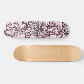 Rosa Tätowierungs-Schädel Skateboard (Horizontal)