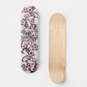 Rosa Tätowierungs-Schädel Skateboard (Vorderseite)