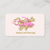 Rosa Tattoo Artist Retro Schlucken Visitenkarte (Vorderseite)