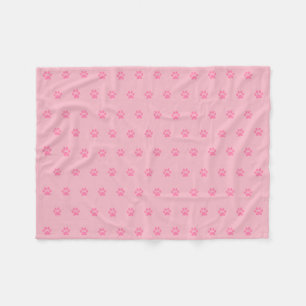 Rosa Tatzen-Druck-Fleece-Decke Fleecedecke