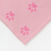 Rosa Tatzen-Druck-Fleece-Decke Fleecedecke (Ecke)